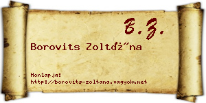 Borovits Zoltána névjegykártya
